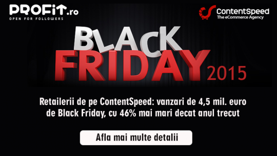 Retailerii de pe ContentSpeed: vânzări de 4,5 mil. euro de Black Friday, cu 46% mai mari decât anul trecut